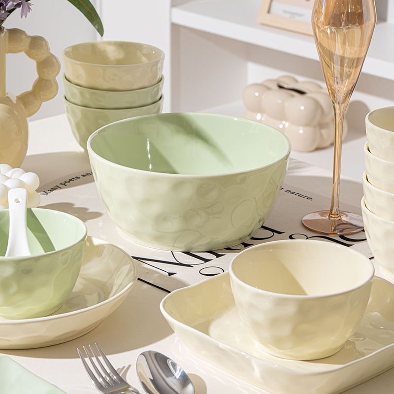 Cream style dish set household bowl